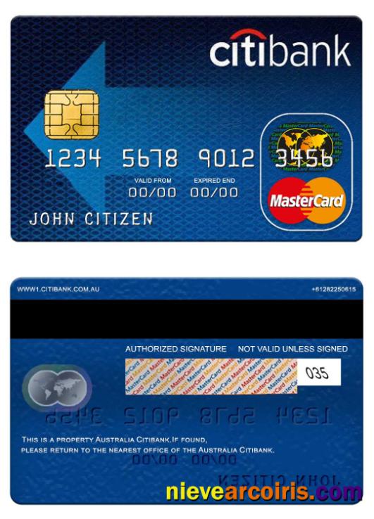 Australia Citibank mastercard